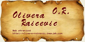 Olivera Raičević vizit kartica